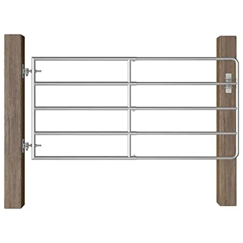 5-Bar Galvanized Steel Field Gate for Garden Yard Backyard Outdoor Fences, Adjustable 37.4