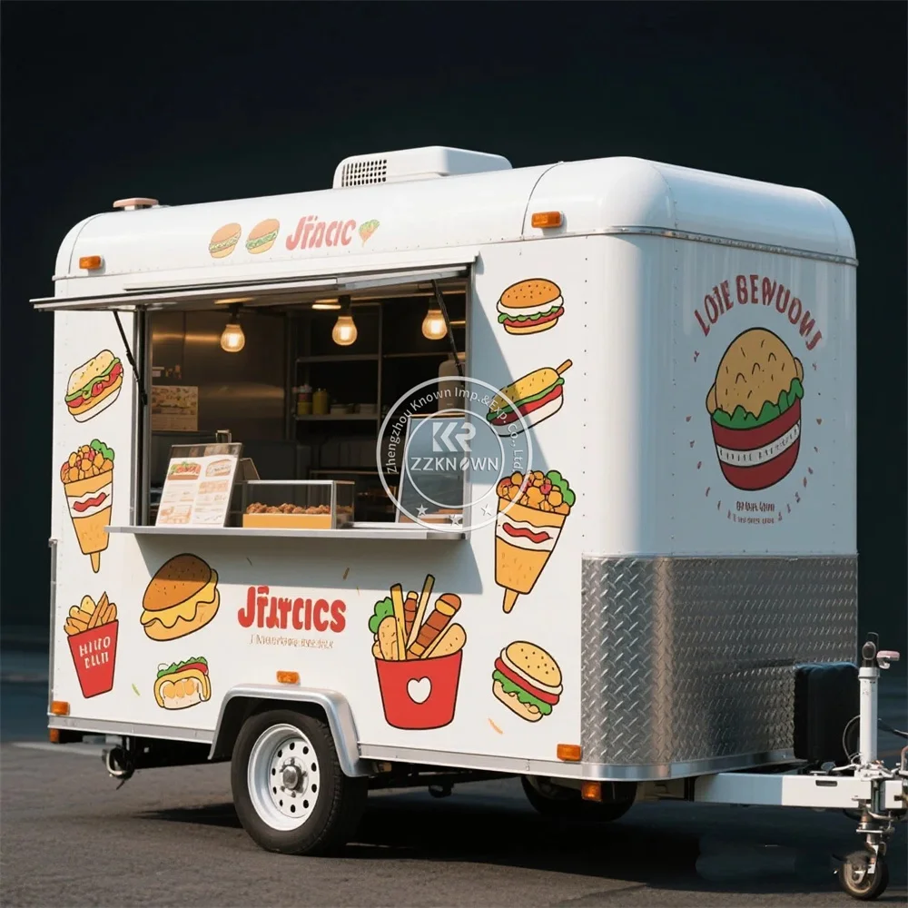 

Custom Food Truck Fully Equipped Catering Trailer Street Restaurant Mobile Kitchen Concession Fast Food Trailer With Kitchen