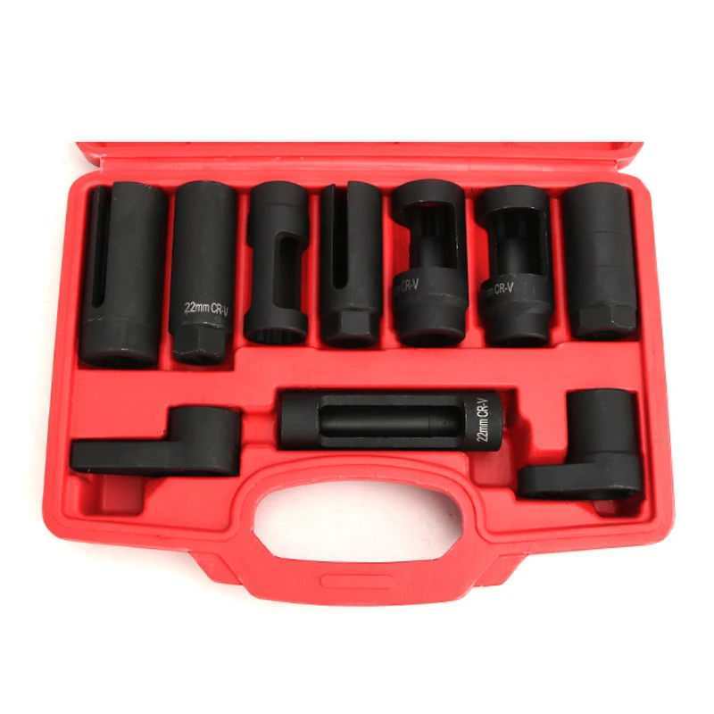 10PCS Oxygen Sensor Socket Set Crv Oxygen Sensor Wrench Removal Tool O2 Removal and Installation