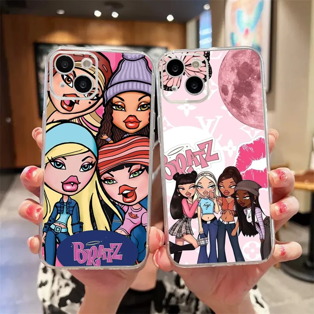 B-Bratz Doll Phone Case For iPhone 11,12,Mini,13,14,15,Pro,XS,Max,X 8,7,6s,Plus,5,SE,XR Transparent Shell