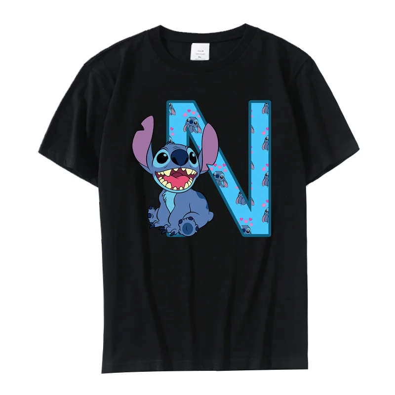 Disney Stitch T Shirt Cotton Women\'s Clothing Sales Cartoon Kawaii Stich Cute Girls Anime T-shirt Female Boys Tshirt Summer 2024