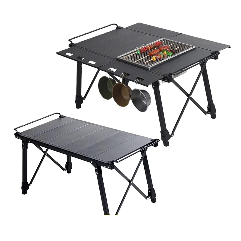

Hot Sale High-end Elevator Picnic Table Outdoor Portable Foldable Egg Roll Table Aluminum Alloy Camping IGT Table