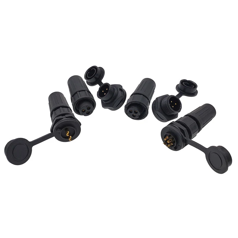 1Pcs Connector Plastic Waterproof Plug Socket IP67 PY07 Butt Connectors 2pin 3pin 4pin 5pin 6pin 7pin 8pins Z108