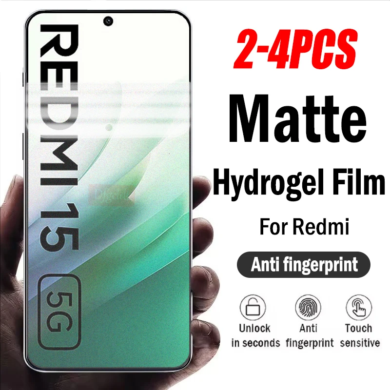 

2-4Piece Frosted Matte Hydrogel Film for Redmi 15 15C 14C 14R 13C 13R 13X 12C 13 12 5G 4G A5 A4 A3X Screen Protector Soft Film