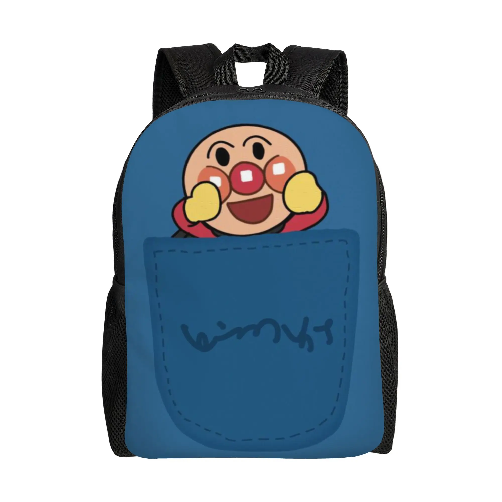 Back to school season Round Cartoon Characters (5) Knapsack Anpanman For Men Women New Backpack