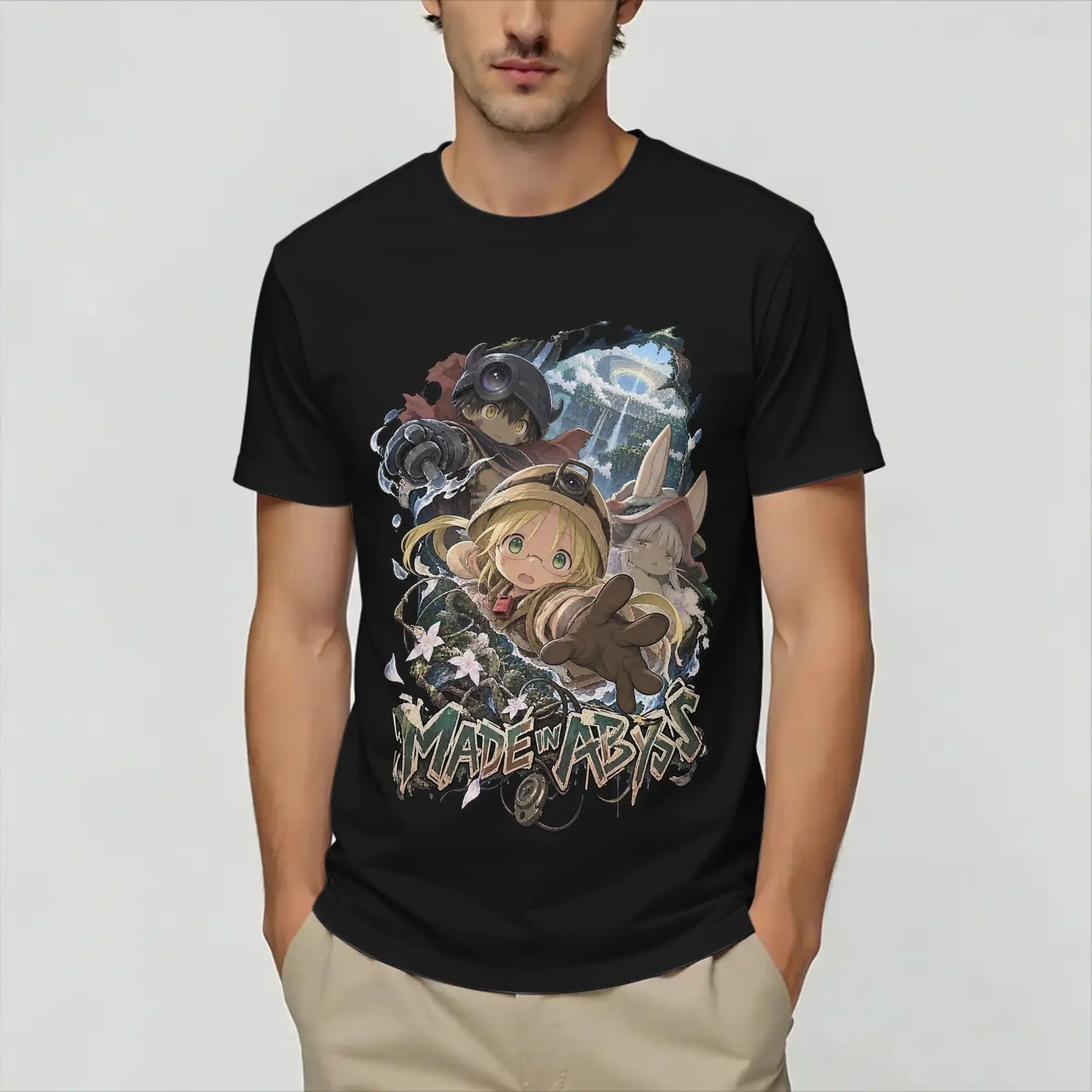 Made In Abyss T Shirts for Men Cotton Funny T-Shirt Crewneck  Tees Short Sleeve Clothes Unique
