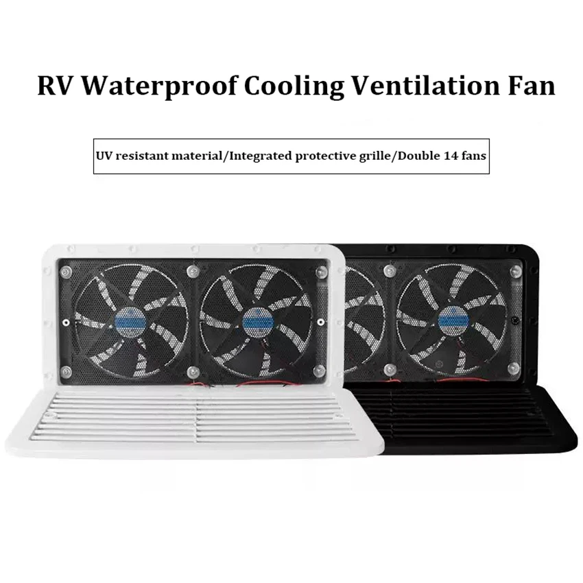 Caravan Ventilation Fan 12V/24V Side Air Vent RV Ventilation Cooling Exhaust Fan Waterproof Dual Window Silent Air Fan