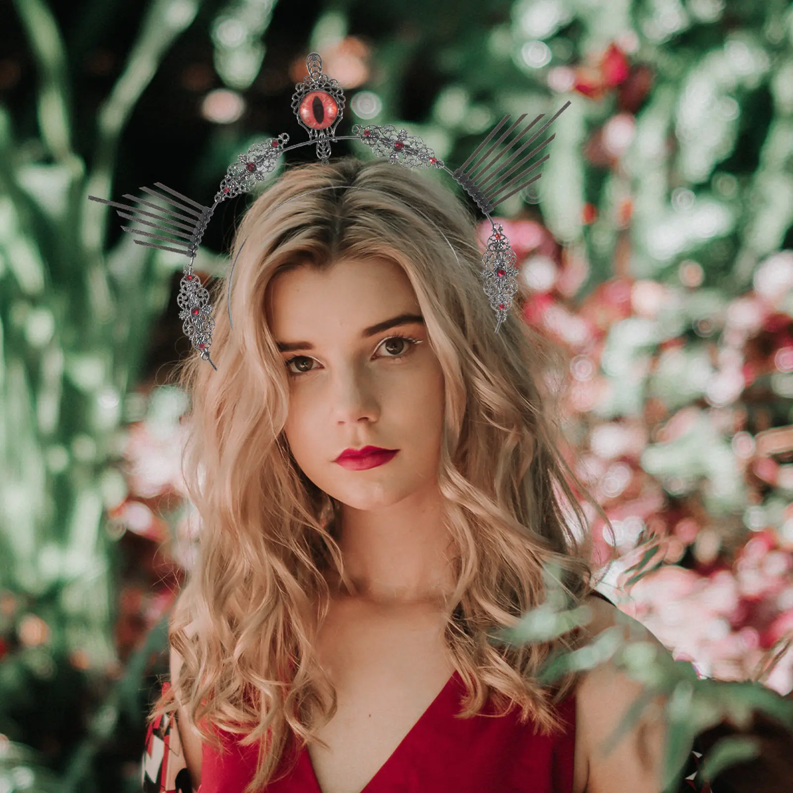 

Devil Eye Crown Headpiece Gothic Fiesta Halloween Party Cosplay Lolita Headband Adult Halloween Hair Band