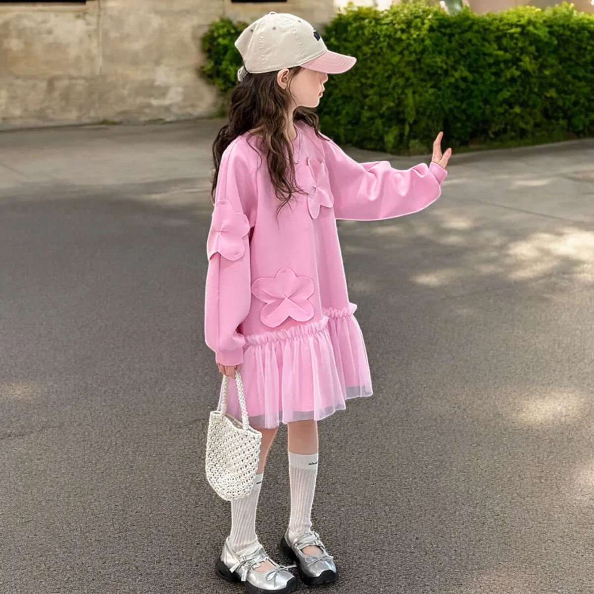 School Uniform Outfits Baby Girls Lolita Pink Dresses for Kids Party Shirt Dress Teenagers Children Costumes 4 5 7 9 11 12 Years