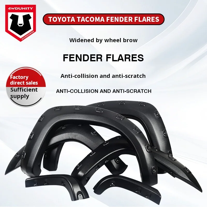 

For Toyota Tacoma 2016-2023 Textured ABS Fender Flares | Off-Road Wheel Arch Extensions
