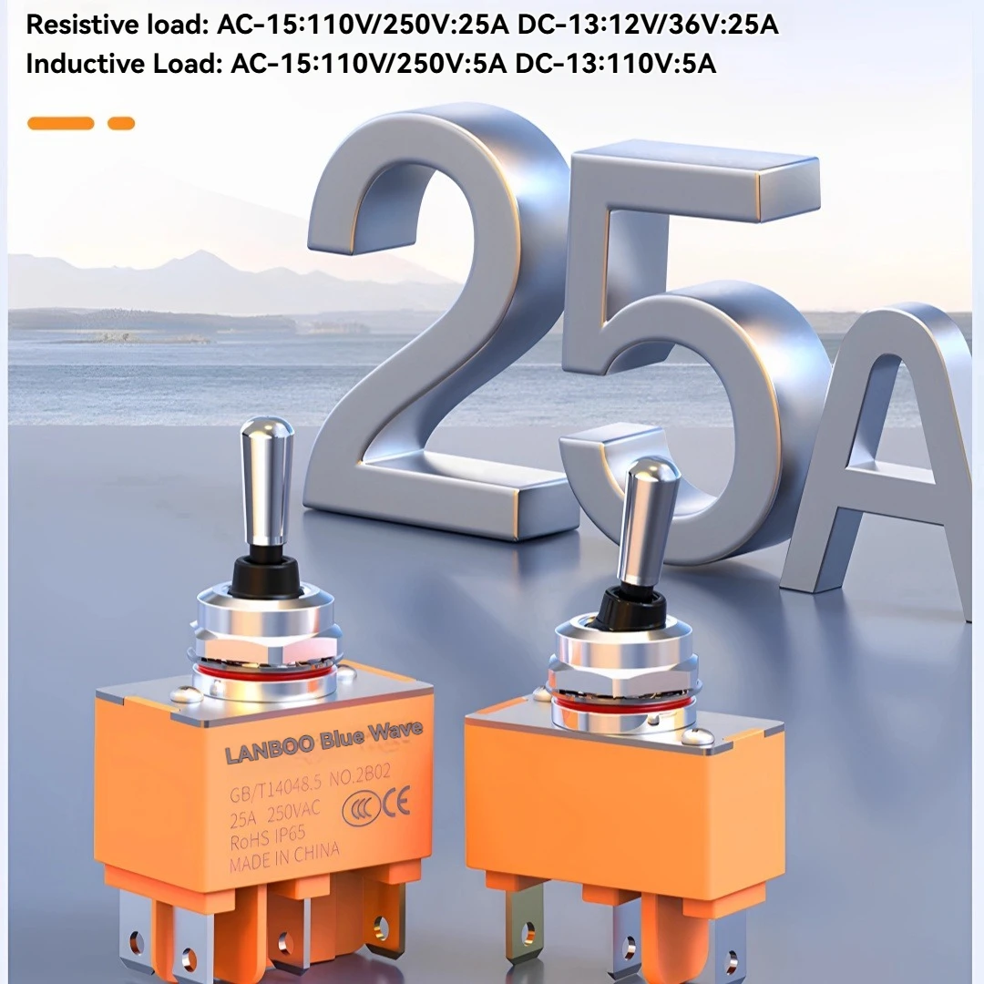 LANBOO 12mm 25A High Current Toggle Switch Rocker Operation Latching or Momentary 4P 6P Mini Toggle Switch