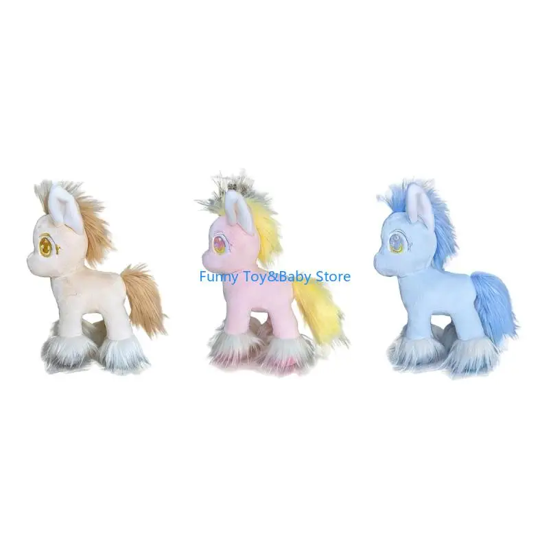 

Пушистая плюшевая лошадь, мягкая лошадь, плюшевая игрушка в виде животных для детей, обучающая ролевая игра, новогодний подарок,