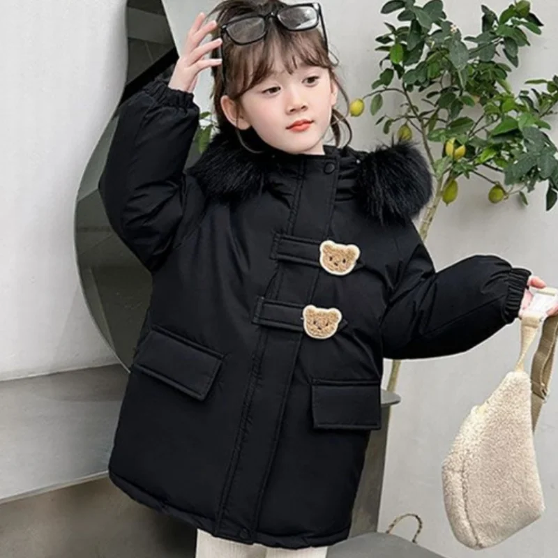 

Girls Down Coat Overcoat Jacket Windbreak Outerwear 2024 Classic Thicken Winter Warm High Quality Christmas Gift Children's Clot