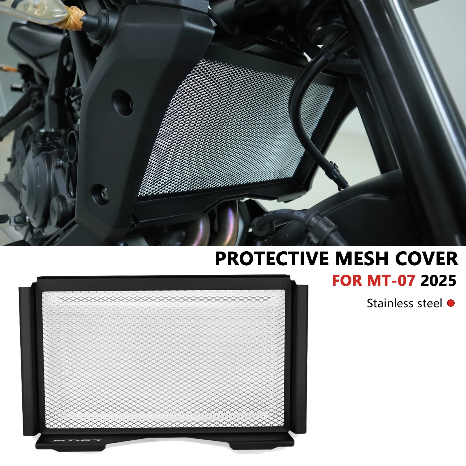 

For Water tank protection cover motorcycle water tank cooling net cover radiator protection net mt07 MT07 2025 MT-07 2025