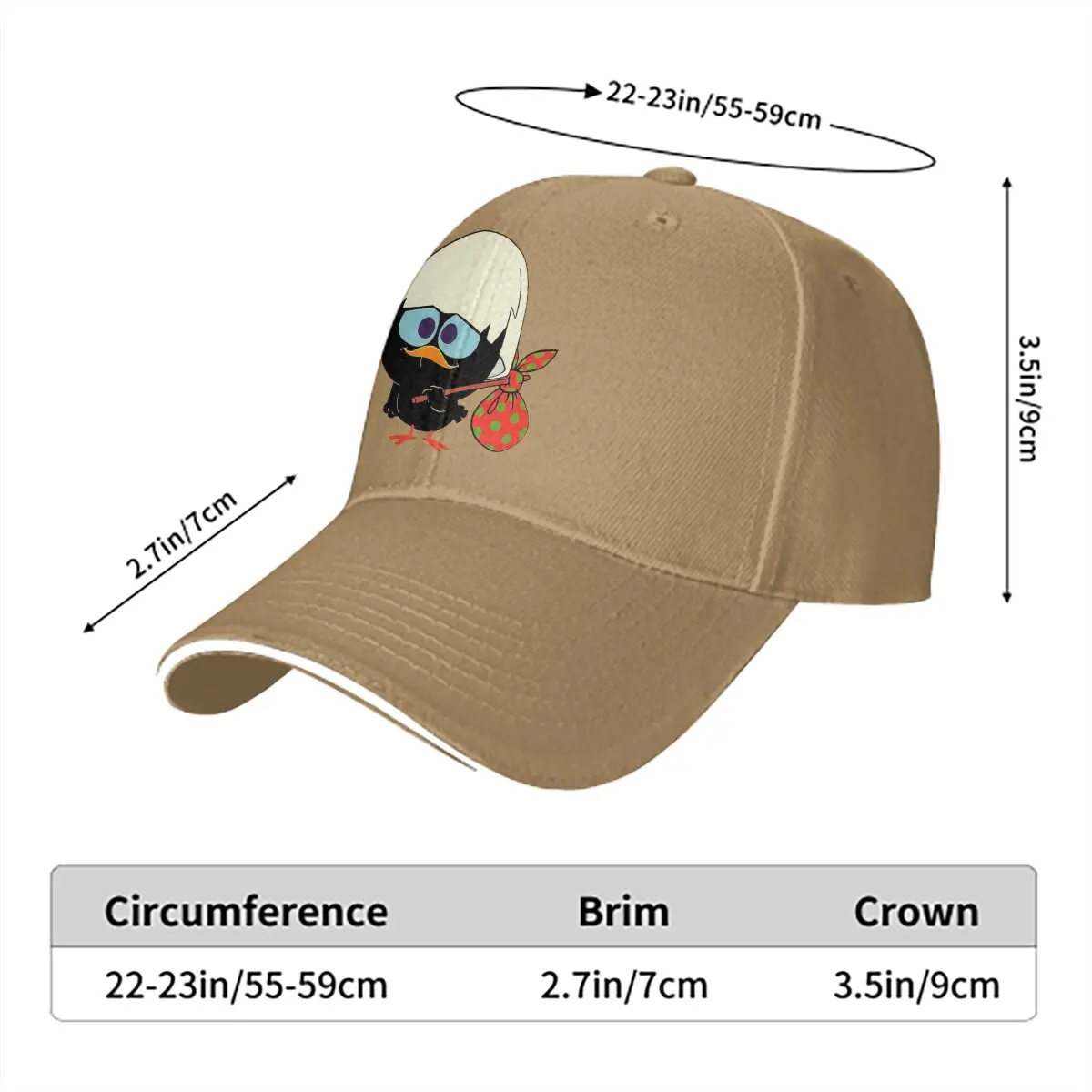 Calimero sombrero Multicolor de Anime con visera, gorra Unisex con visera, sombreros de protección informales infelices