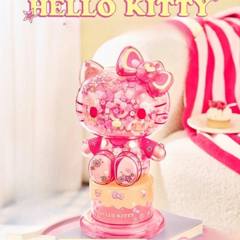 

Sanrio HELLOKITTY Flower Clusters Building Blocks, Creative Handmade Assembled Model Ornaments,birthday Gifts