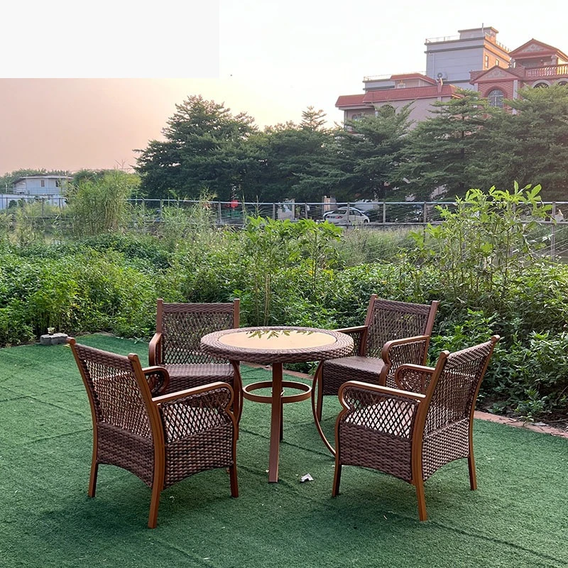 Outdoor rattan  three-piece simple rattan woven sofa  home Nordic courtyard casual tea  and  combination