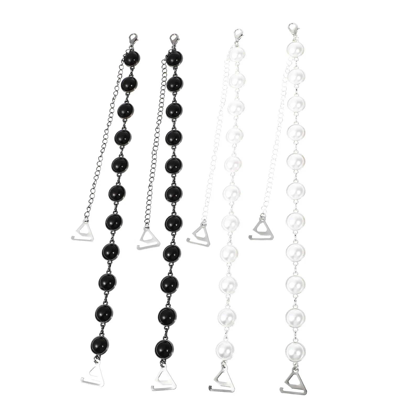 

2 Pairs Adjustable Pearl Shoulder Straps for Bra Women Dress European Style Rhinestone Non Slip Decor Bras Accessories