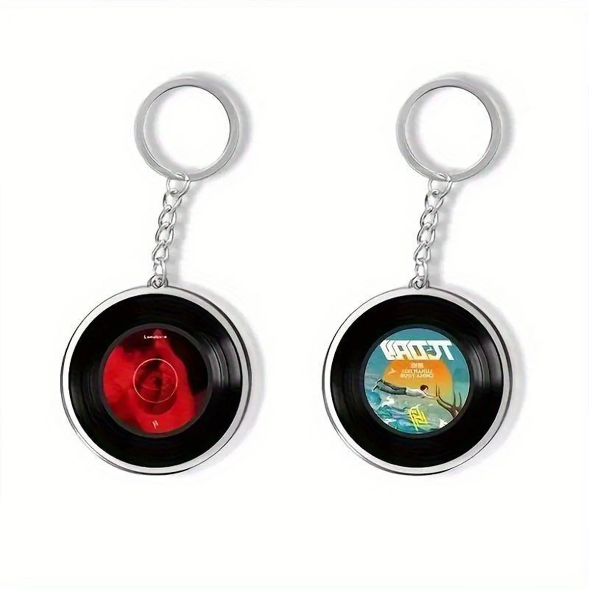 Custom 2D Flat Acrylic Vinyl Record Keychain, Personalized Album Cover Charm, Novelty Gift for Birthdays & Daily Use