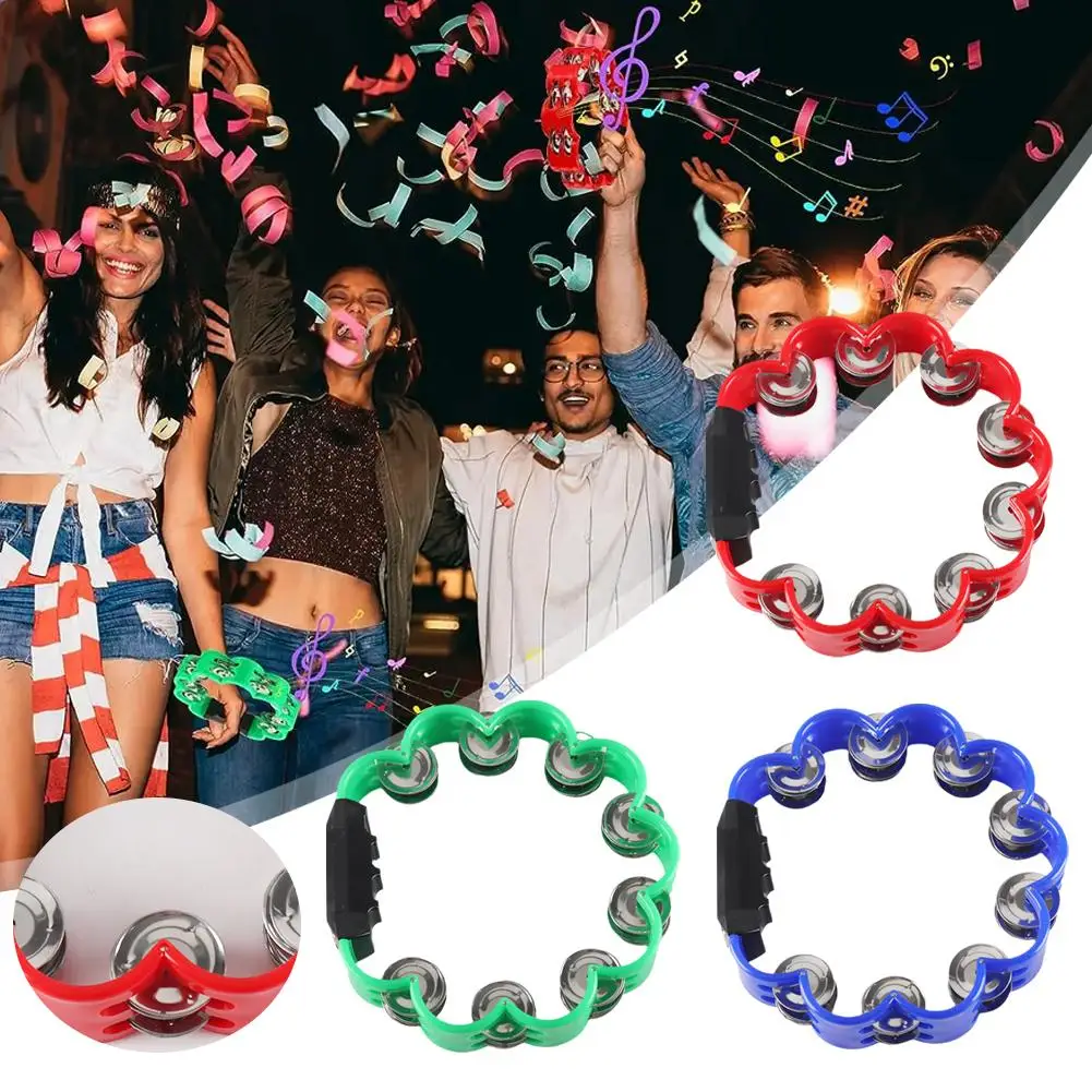 

Petal Shaped Tambourine ercussion Musical Instrument Party Enlightenment Toys Hand KTV Music Education Bells B5M1