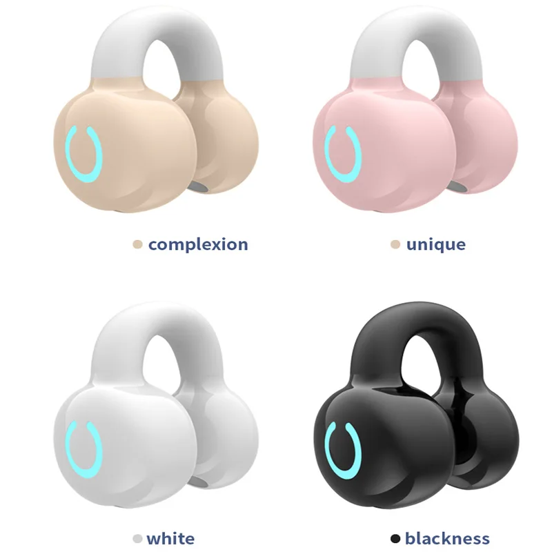 Casque Bluetooth sans fil TWS avec micro, écouteurs à conduction Sophia, écouteurs HiFi stéréo, casque à clip d'oreille, réduction du bruit, écouteurs de sport