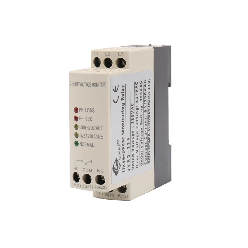 GINRI JVRD Phase Failure Protection Relay 3 Phase Voltage Monitoring Relay 220V 380V 440V 460V 480V AC 50/60Hz Free Shipping