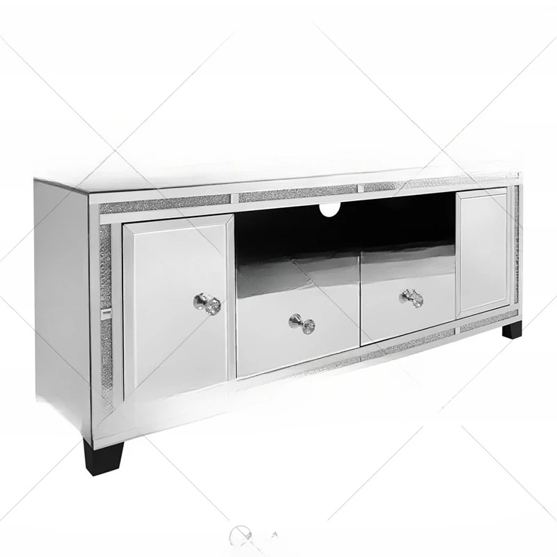 Mirror wood TV cabinet floor broken drill storage side cabinet living room luxury combination cabinet