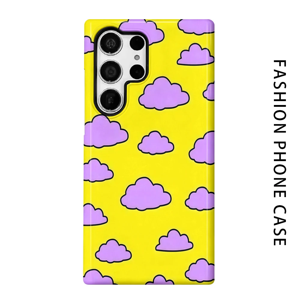 Cloudy Sky Phone Case for For Samsung Galaxy S26 S25 S24 S23 S20 FE A56 A36 Ultra Glossy HD Hard Cover Film Shell