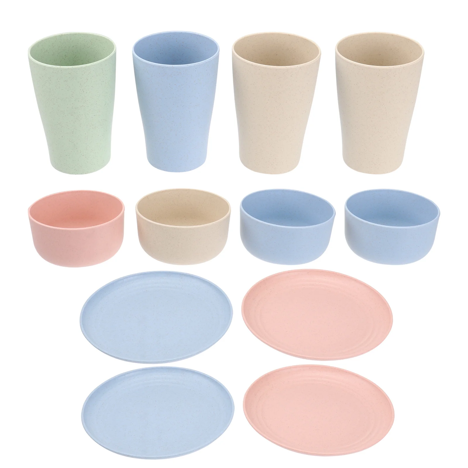 

4-комплект соломенной посуды, моющийся, многоразовый, для домашнего использования, кухни, миска, тарелка, набор чашек, бытовая посуда, сервировка еды