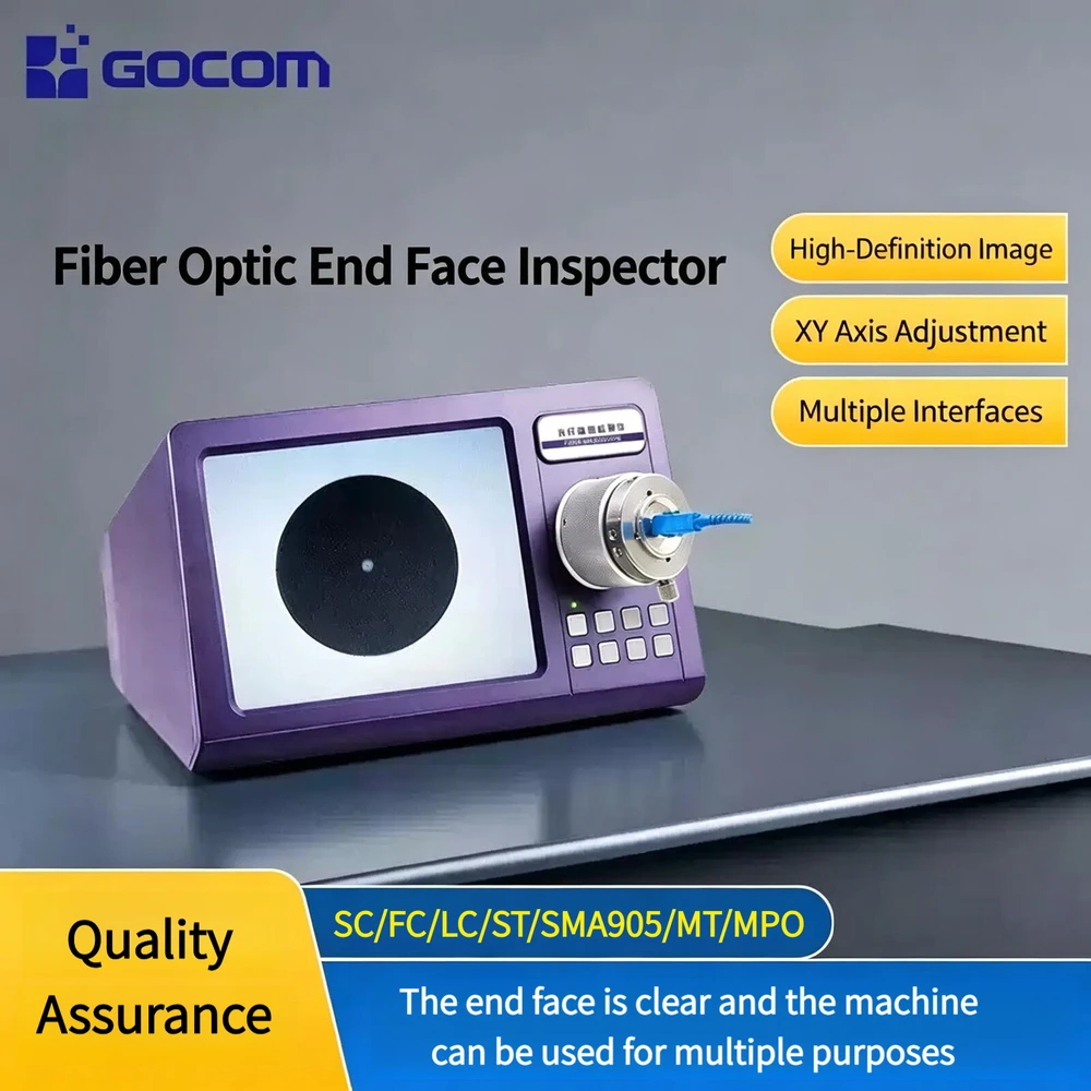GOCOM Fiber Optic Connector End Face Detector All-in-one Core Inspection Microscope Portable Fiber End Face Magnifier Tester