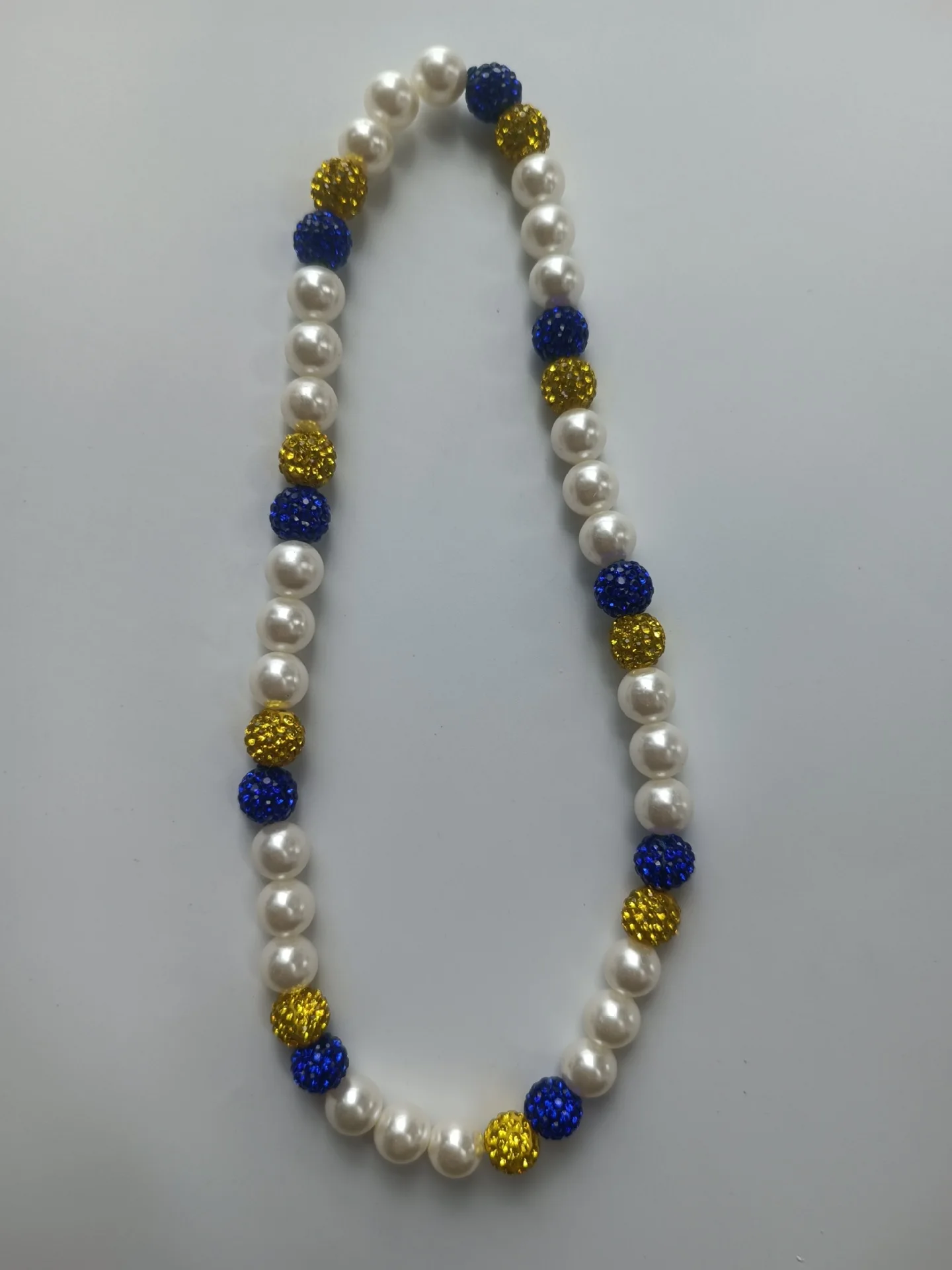 1pcs 10mm Plastic pearl Baseball Necklace for Men Bling Rhinestone Ball Beaded Necklace baseball Players Lovers Inspired Jewelry