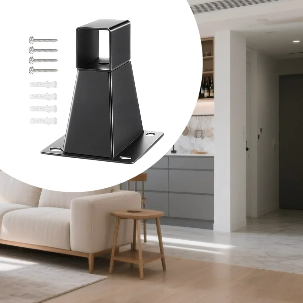 Wall Mounted Support Stand For Side Sunshade Canopy Retractable Awning Bracket Black Frame Outdoor Patio Garden Fixture
