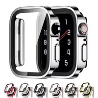 Glass+Waterproof Case for Apple Watch  6 5 4 SE 44mm 40mm,Screen Protector Hard PC Bumper for iWatch Series 7 8 9 45mm 41mm 40mm