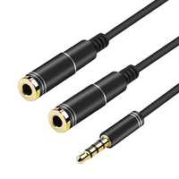 3.5mm Mic Y Mobile Audio Splitter Headphone Mic Aux Extension Cables Jack Splitter Adapter Aux Cable for phone Computer Laptop