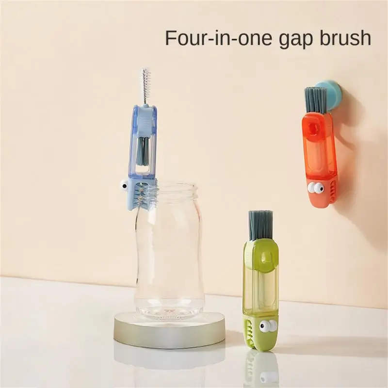 1PC Small Cup Cover Brush Gap Cleaning Brush 3 In 1 Multifunctional  Cartoon Cup Lid Brush Bottle Mouth Brush Cleaning Brush