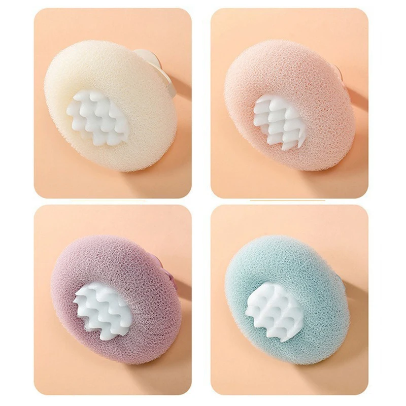 1pc Mesh Bath Sponge Ball With Suction Cup Body Shower Cleaner Massage Bubbler Bathroom Tools