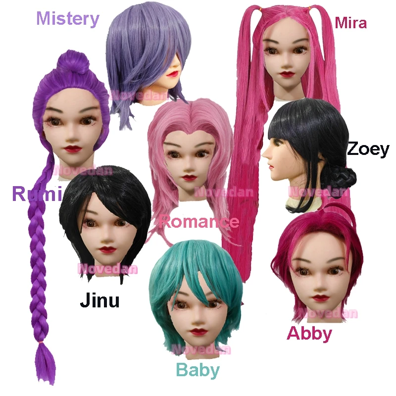 Dämon Jäger Saja Jungen Jinu Baby Abby Romantik Geheimnis Cosplay Perücke Kpop Huntrix Zoey Mira Rumi Cosplay Perücke Haar Halloween Requisiten