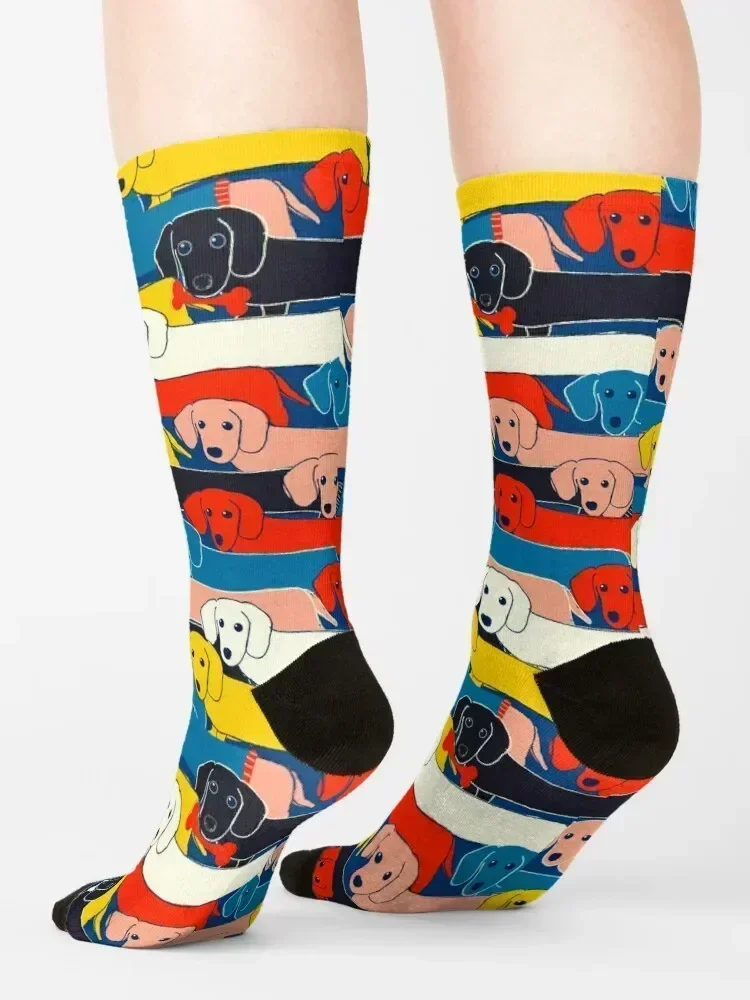 COLORED CUTE DOGS PATTERN 2 Socks Lots Hiking boots anime cotton Socks For Man Women's