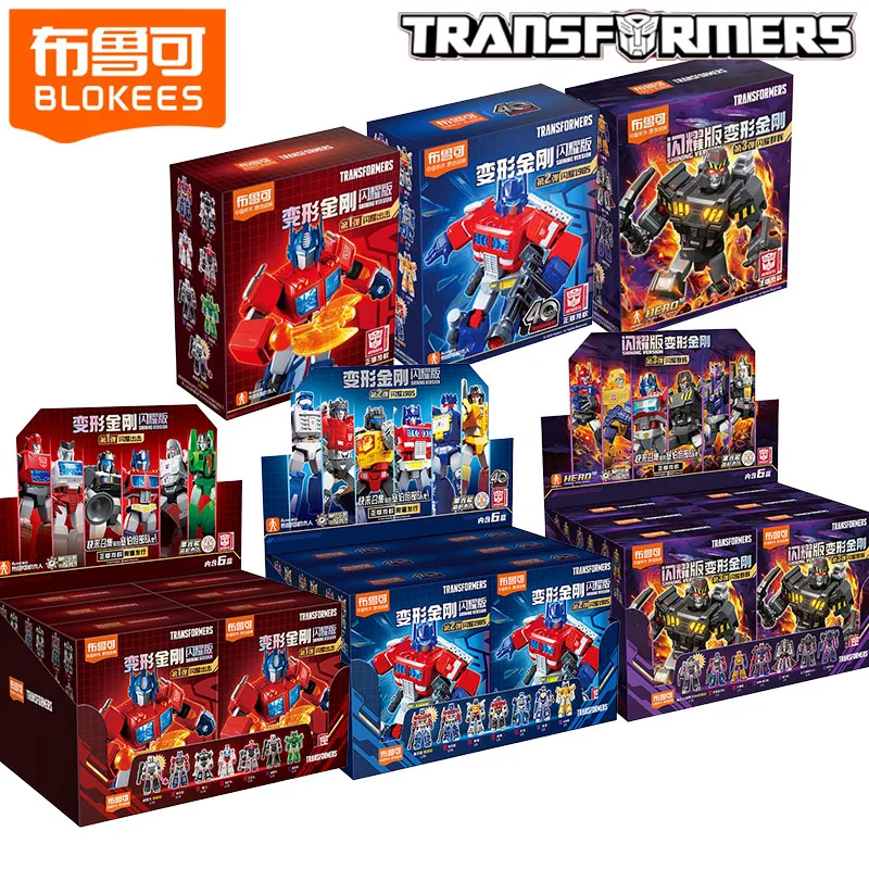 

BLOKEES Transformers Shining Version Muster Building Blocks Assembled Toys Optimus Prime Megatron Orion Pax Model Ornaments Gift