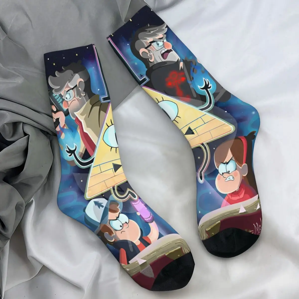 

Gravity Falls Socks Characters Leisure Stockings Autumn Non-Slip Men's Socks Soft Custom Skateboard Socks