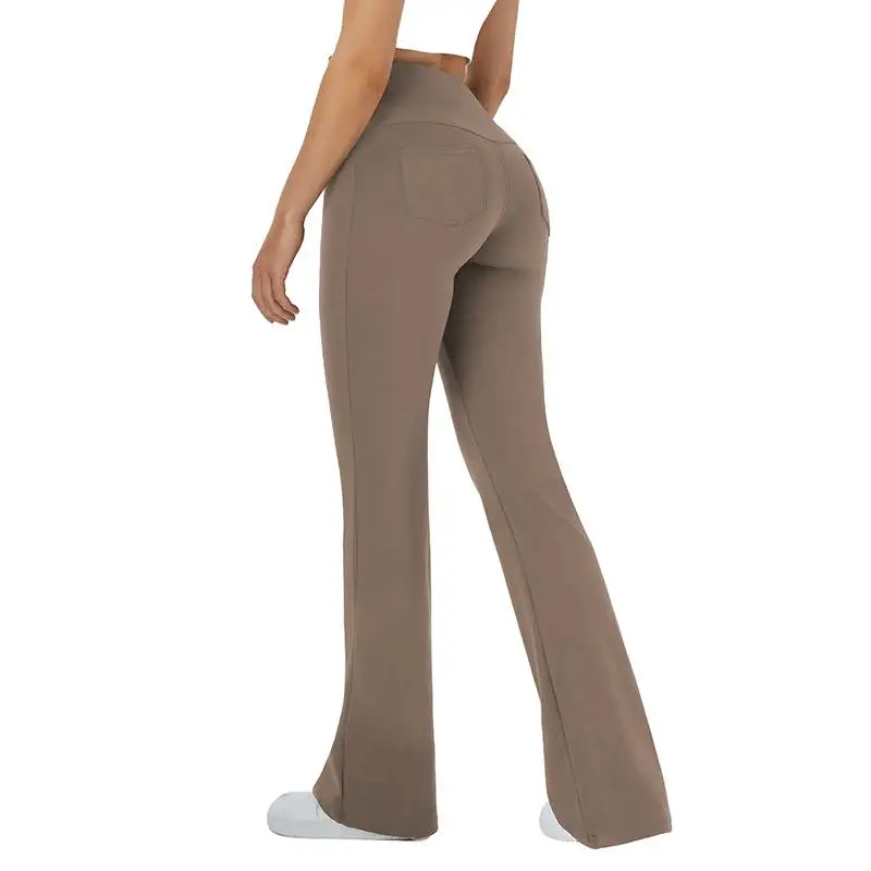 ハイウエスト ベルボトムパンツ フィットネス ヨガ カジュアル レディース ルーズフィット ロングパンツ クロスボーダー 2025TK GBXMAOブランド