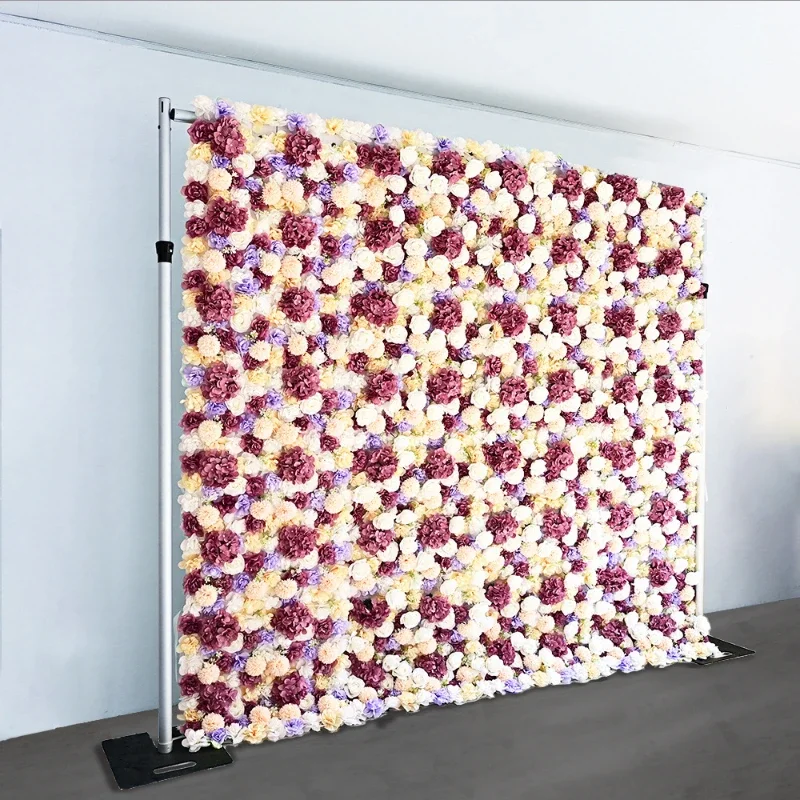 Customized Fabric Based Artificial Flower Wall with Yellow Rose Arrangement for Outdoor Wedding Decoration Gradient Flower Wall