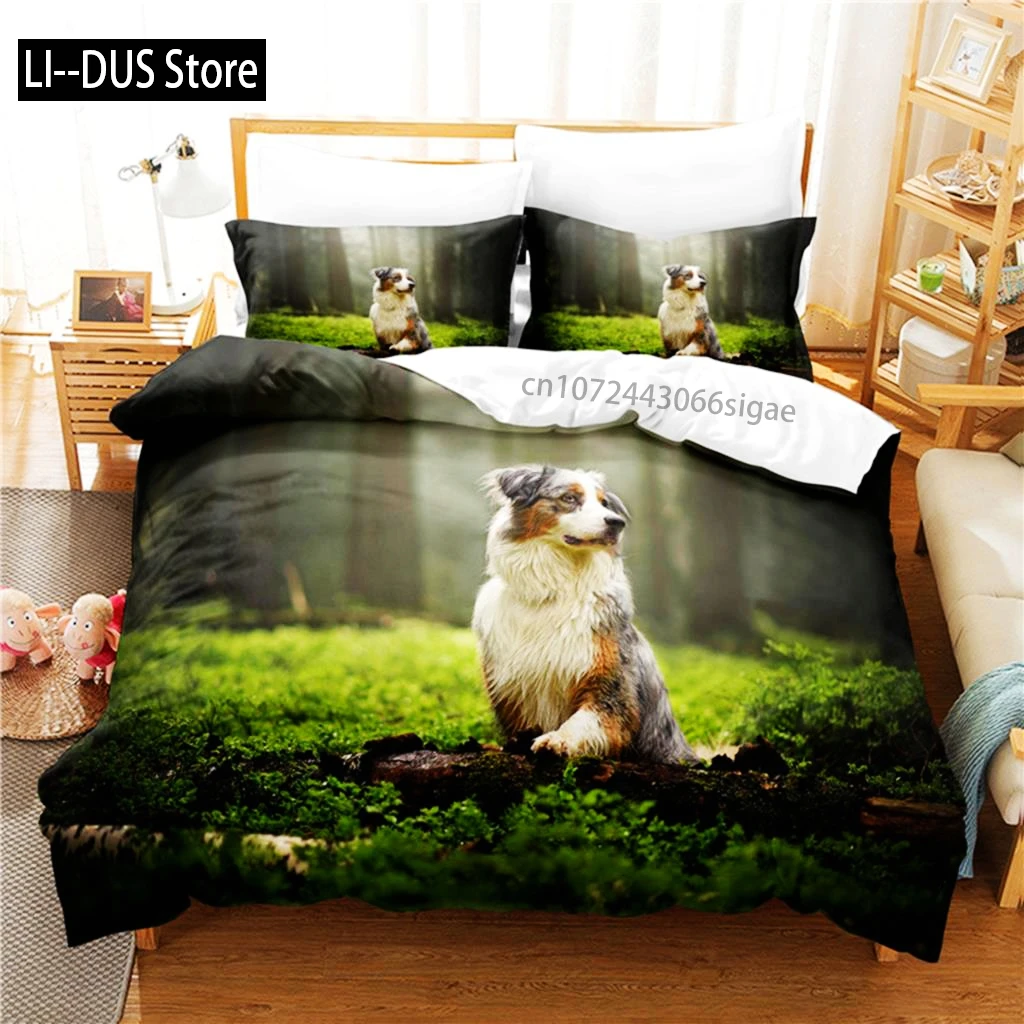 جميلة الكلب طقم سرير حاف مجموعة غطاء الفراش 3D الطباعة الرقمية الملكة حجم طقم سرير تصميم الأزياء #2