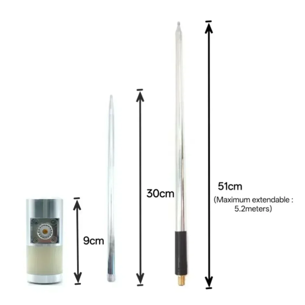 

for GP antenna kit 5 6 meter telescopic pull rod with dedicated base and ground stake for natural tuning 20m 6m frequency bands