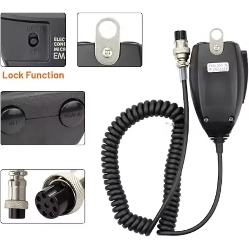 Alinco Mobile Hand Microphones EMS-53/57 8pin DTMF Handheld PPT Mic for DR-03 DR-06 DR-135 DR-235 DR-435 DR-635 Walkie Talkie