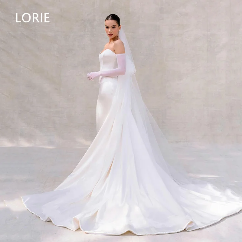 

LORIE Sexy Mermaid Satin Wedding Dresses Sweetheart Classical Bridal Gown Backless Wedding Gowns Customized 2025