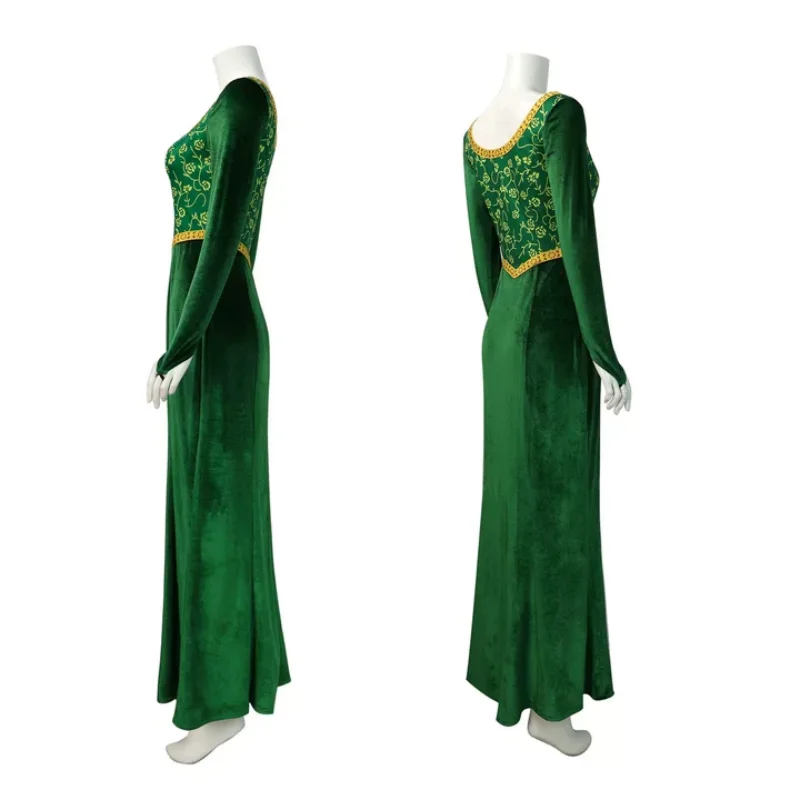 Cosplay Shrek Costume Anime Princess Green Dress Fiona Dress Shrek Cosplay Costume Women Sexy Velvet Halloween Carnival Clothes