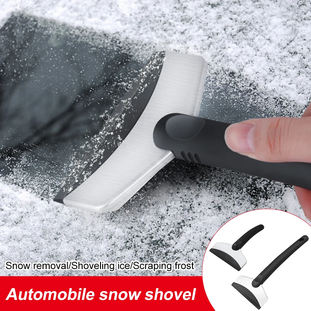 Car Snow Brush Squeegee Soft TPR Blade Snow Ice Scraper Non-Scratch Windshield Snow Remover with Long Handle Winter Car Cleaner