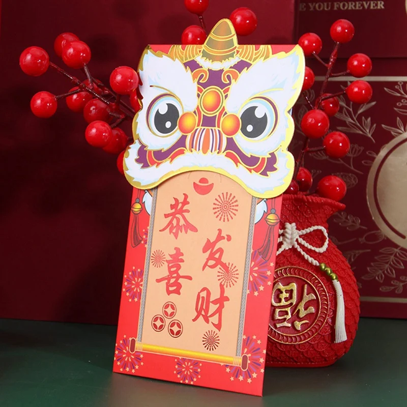 16 Piece Chinese Red Envelope Spring Festival New Year Lucky Money Envelopes Chinese Style Design Colorful Envelopes