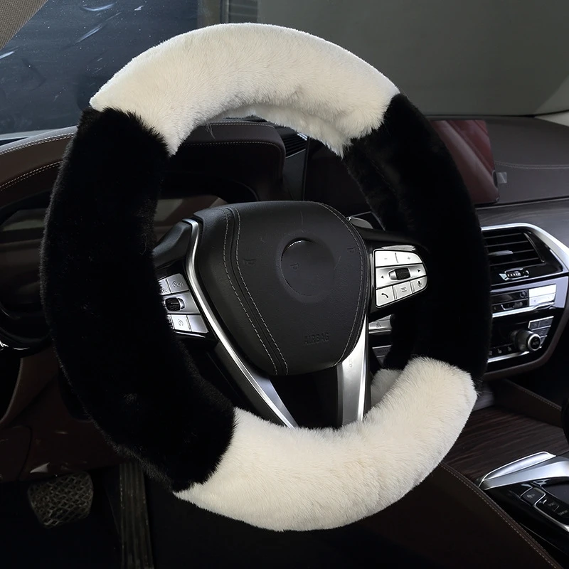 color bump thickened steering wheel cover handbrake cover gear cover Plush steering wheel cover